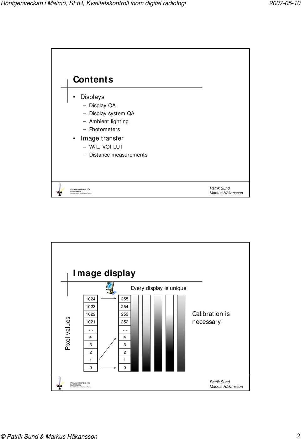 Image display Every display is unique 1024 255 Pixe el values