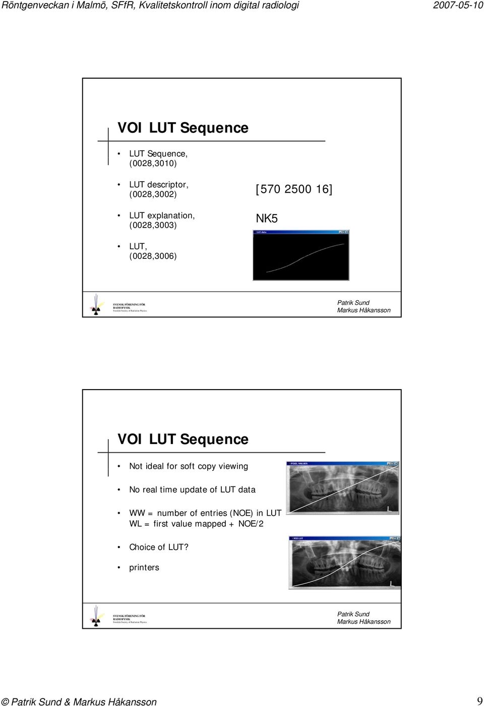 Not ideal for soft copy viewing No real time update of LUT data WW = number