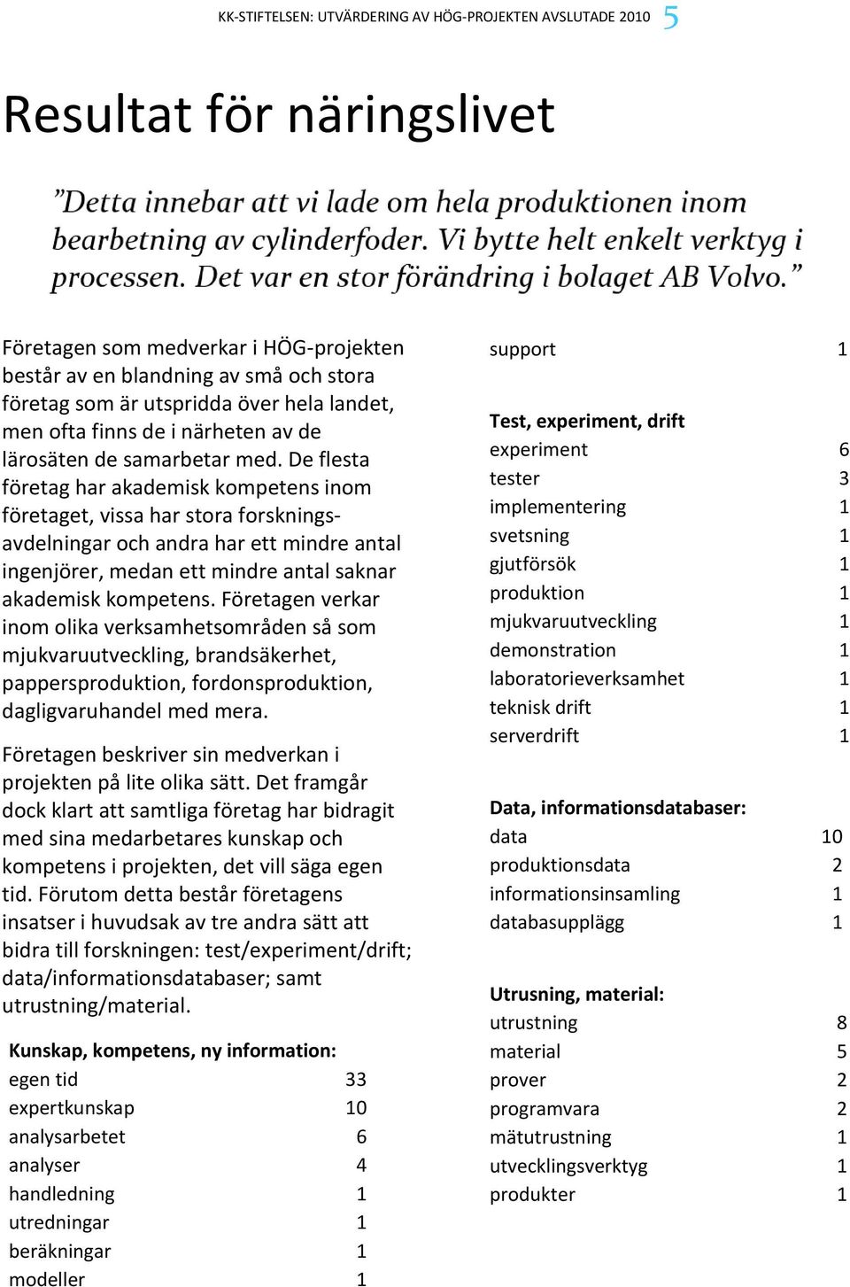 De flesta företag har akademisk kompetens inom företaget, vissa har stora forskningsavdelningar och andra har ett mindre antal ingenjörer, medan ett mindre antal saknar akademisk kompetens.