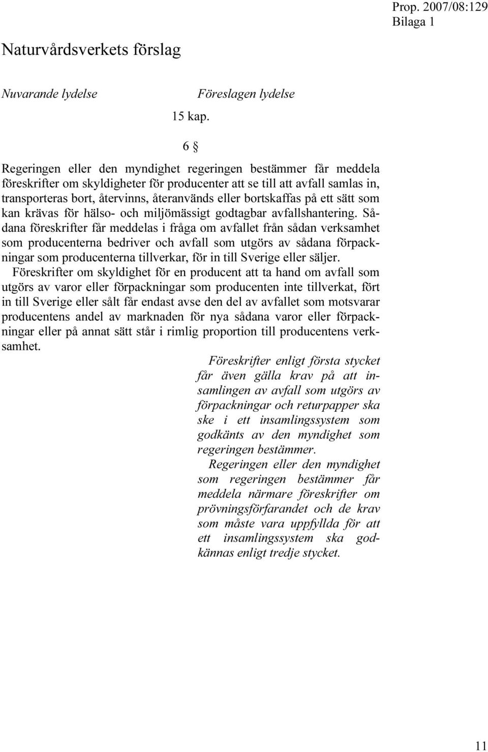 återanvänds eller bortskaffas på ett sätt som kan krävas för hälso- och miljömässigt godtagbar avfallshantering.