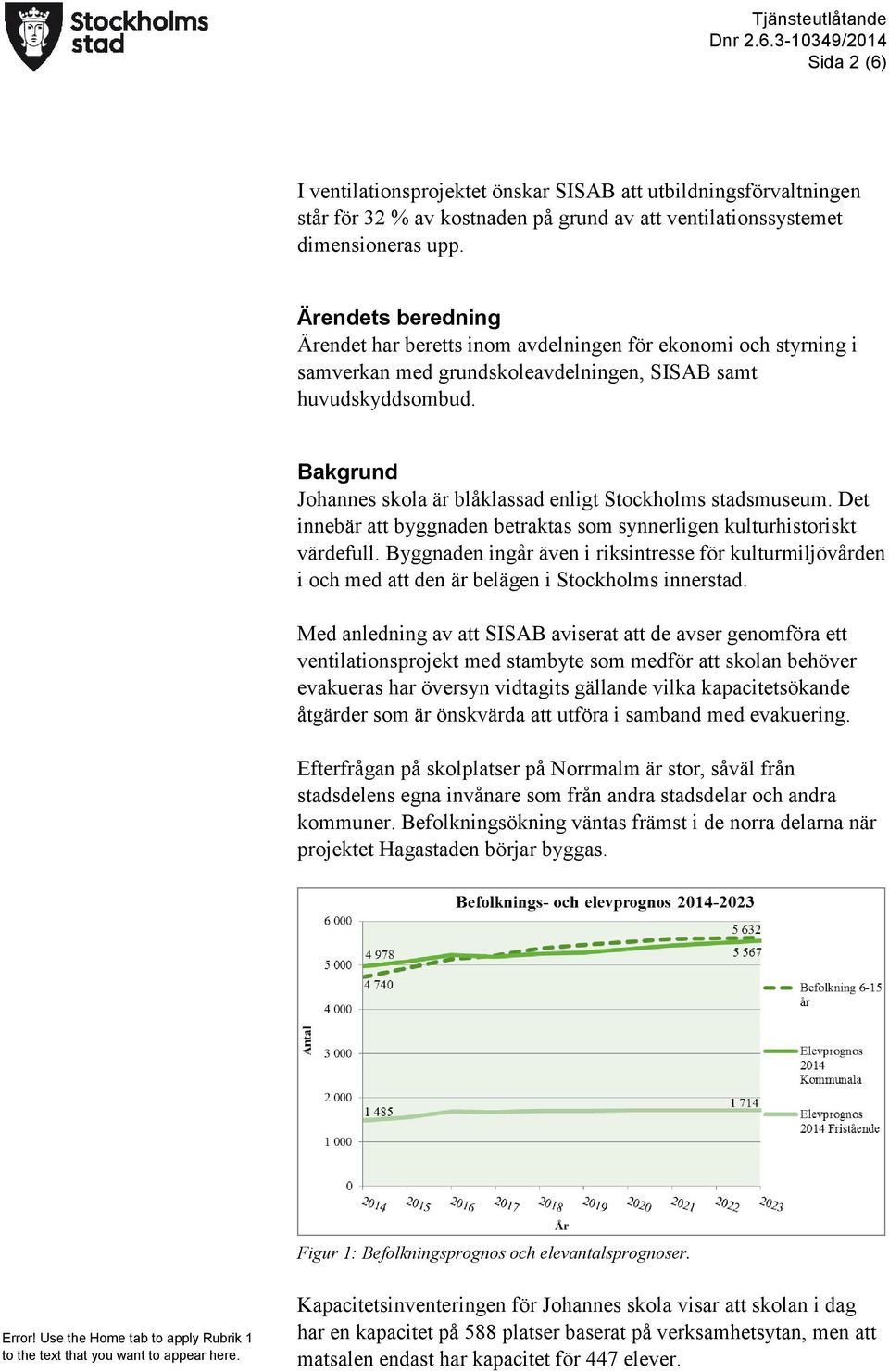 Bakgrund Johannes skola är blåklassad enligt Stockholms stadsmuseum. Det innebär att byggnaden betraktas som synnerligen kulturhistoriskt värdefull.