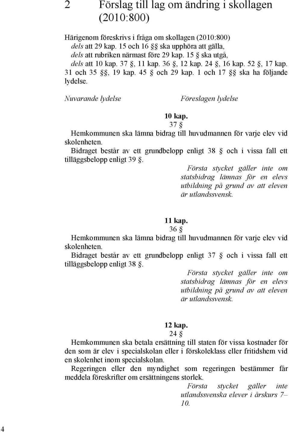 37 Hemkommunen ska lämna bidrag till huvudmannen för varje elev vid skolenheten. Bidraget består av ett grundbelopp enligt 38 och i vissa fall ett tilläggsbelopp enligt 39.