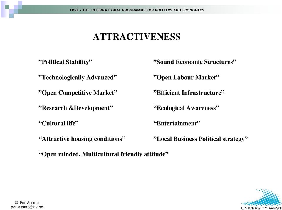 Structures Open Labour Market Efficient Infrastructure Ecological Awareness