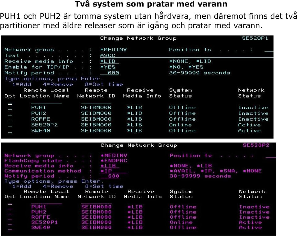 däremot finns det två partitioner med