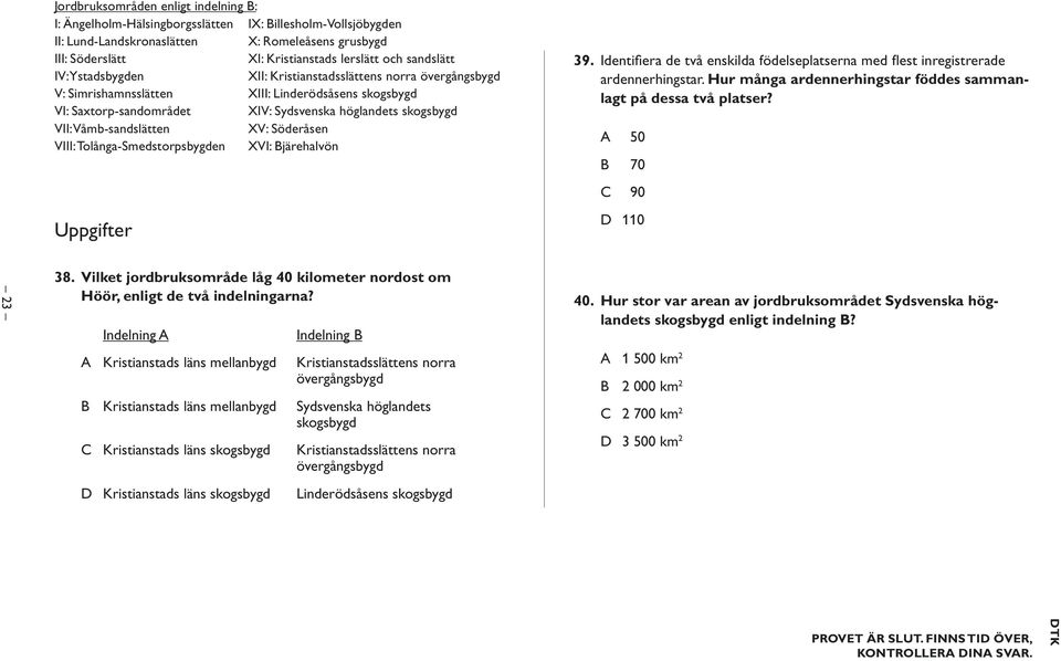 Våmb-sandslätten XV: Söderåsen VIII: Tolånga-Smedstorpsbygden XVI: Bjärehalvön Uppgifter 39. Identifiera de två enskilda födelseplatserna med flest inregistrerade ardennerhingstar.