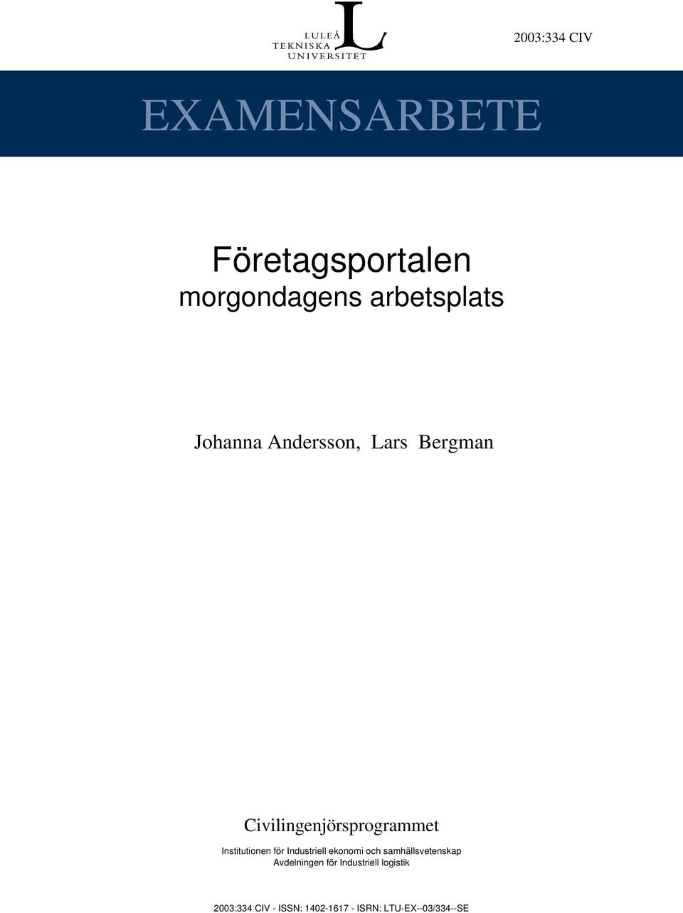 Institutionen för Industriell ekonomi och samhällsvetenskap