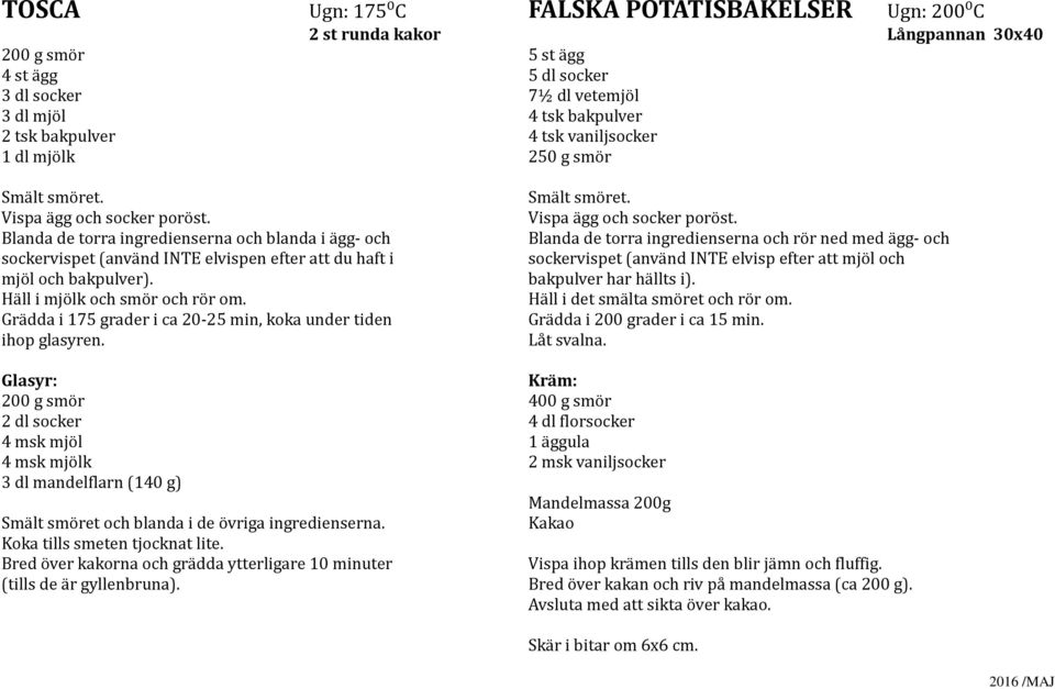 Häll i mjölk och smör och rör om. Grädda i 175 grader i ca 20-25 min, koka under tiden ihop glasyren.