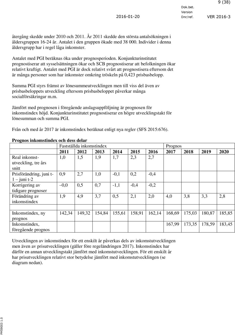 Konjunkturinstitutet prognostiserar att sysselsättningen ökar och SCB prognostiserar att befolkningen ökar relativt kraftigt.