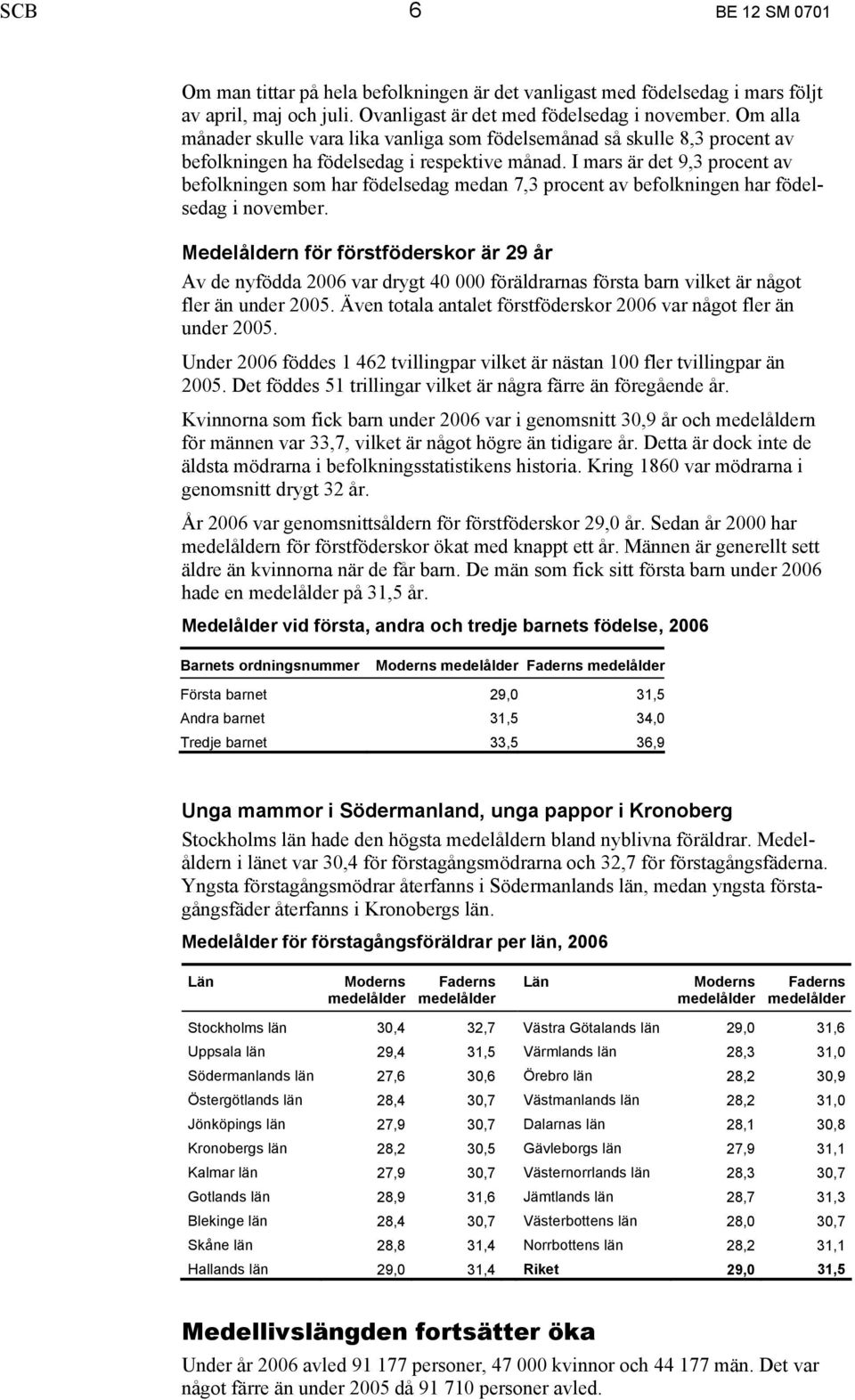 I mars är det 9,3 procent av befolkningen som har födelsedag medan 7,3 procent av befolkningen har födelsedag i november.