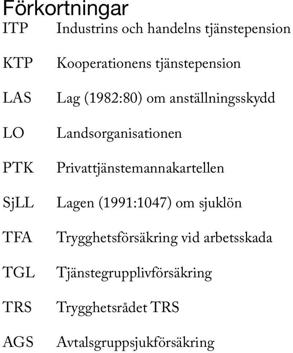 Landsorganisationen Privattjänstemannakartellen Lagen (1991:1047) om sjuklön