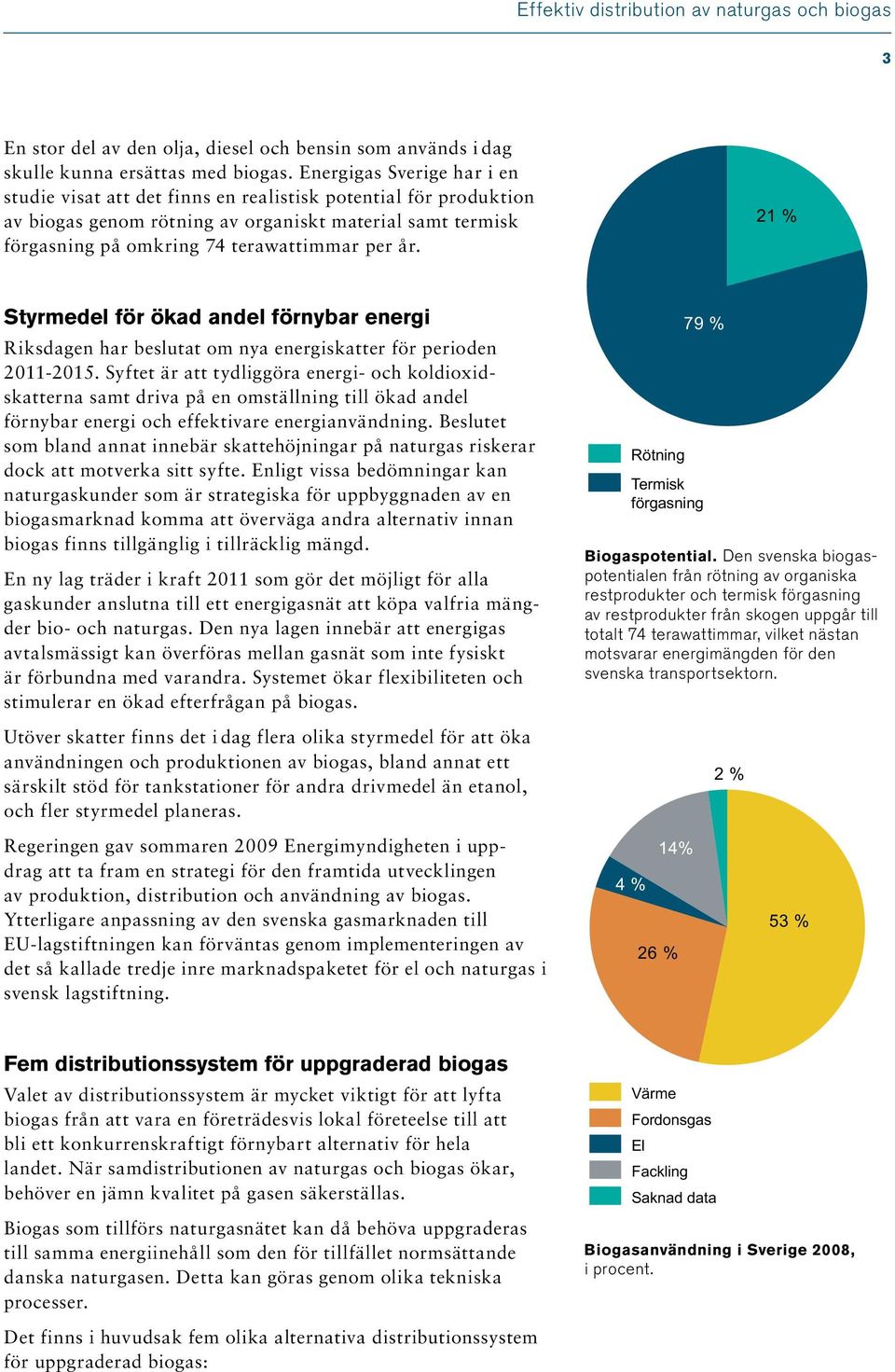 21 % Styrmedel för ökad andel förnybar energi Riksdagen har beslutat om nya energiskatter för perioden 2011-2015.