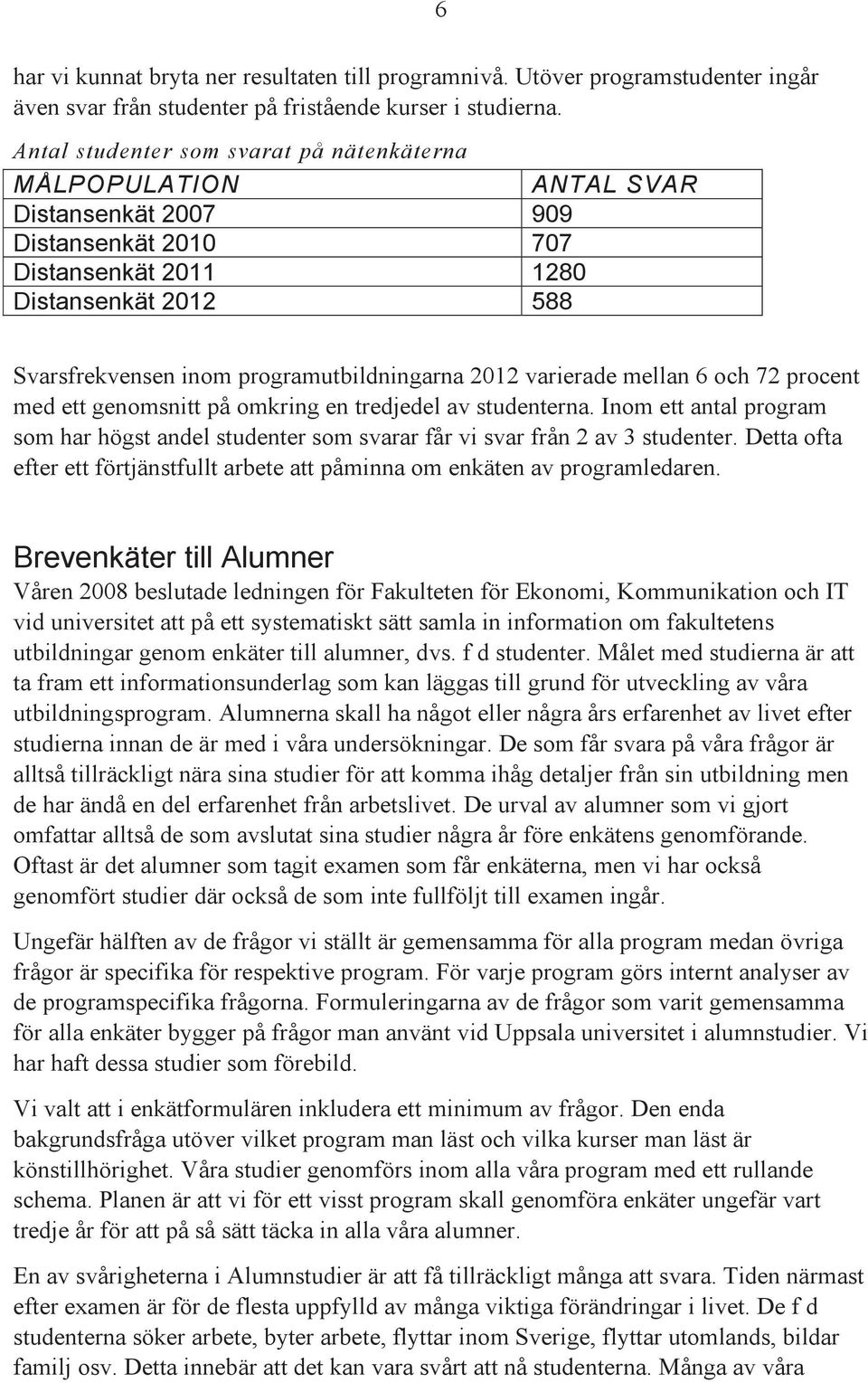 programutbildningarna 2012 varierade mellan 6 och 72 procent med ett genomsnitt på omkring en tredjedel av studenterna.