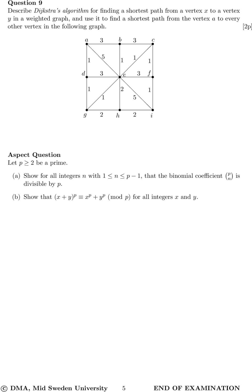 a 3 b 3 c 5 1 1 1 1 d 3 e 3 f 1 2 1 1 5 g 2 h 2 i Aspect Question Let p 2 be a prime.