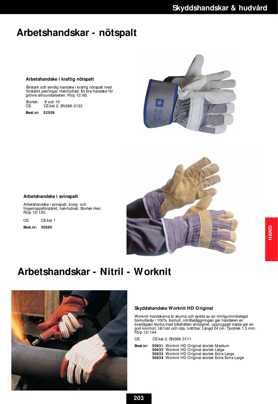 50560 HAND Arbetshandskar - Nitril - Worknit Skyddshandske Worknit HD Original Worknit-handskarna är skurna och sydda av en nitrilgummibelagd bomullsväv i 100% bomull, nitrilbeläggningen ger handsken