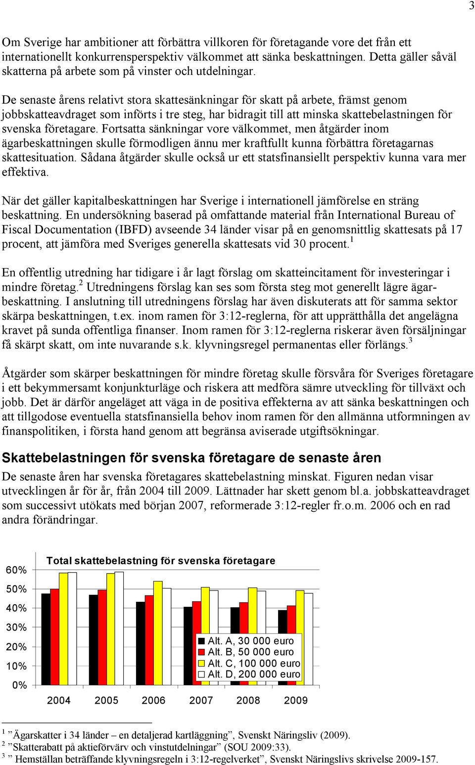 De senaste årens relativt stora skattesänkningar för skatt på arbete, främst genom jobbskatteavdraget som införts i tre steg, har bidragit till att minska skattebelastningen för svenska företagare.