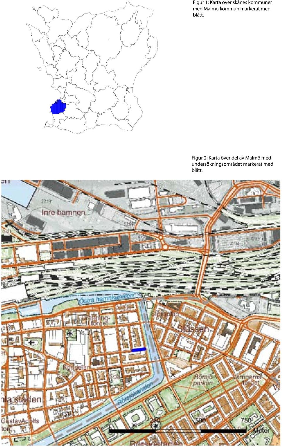 Figur 2: Karta över del av Malmö med