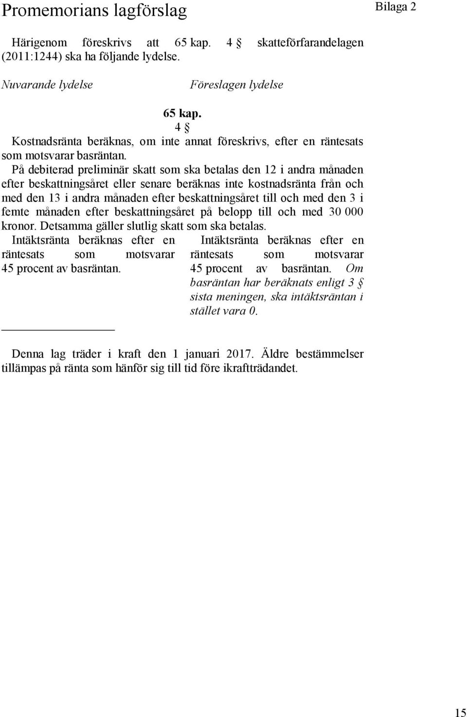 På debiterad preliminär skatt som ska betalas den 12 i andra månaden efter beskattningsåret eller senare beräknas inte kostnadsränta från och med den 13 i andra månaden efter beskattningsåret till