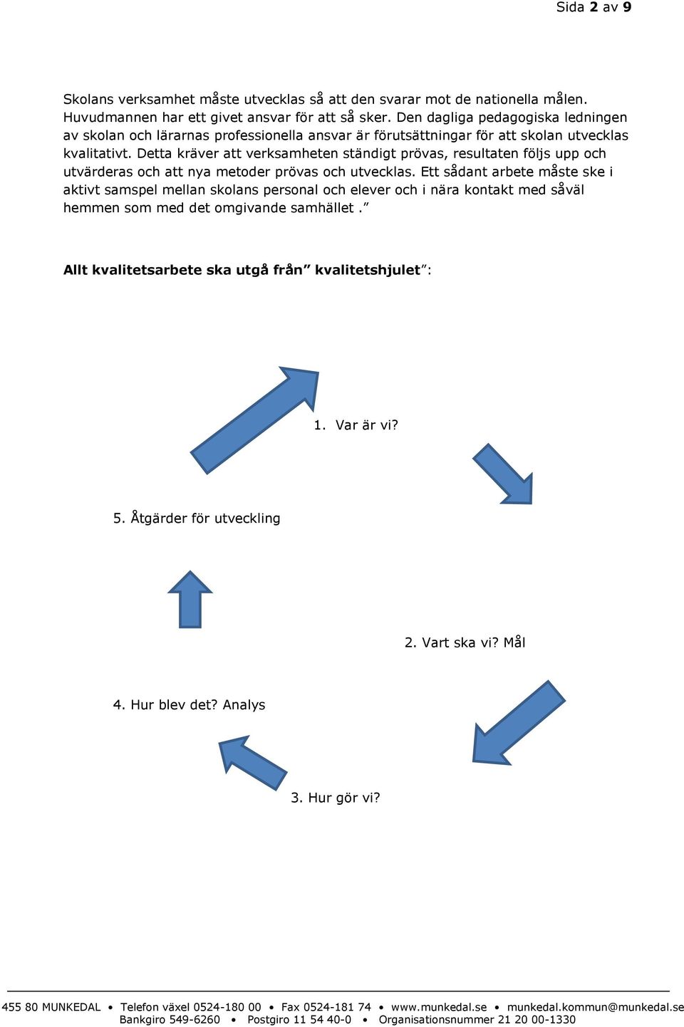 Detta kräver att verksamheten ständigt prövas, resultaten följs upp och utvärderas och att nya metoder prövas och utvecklas.