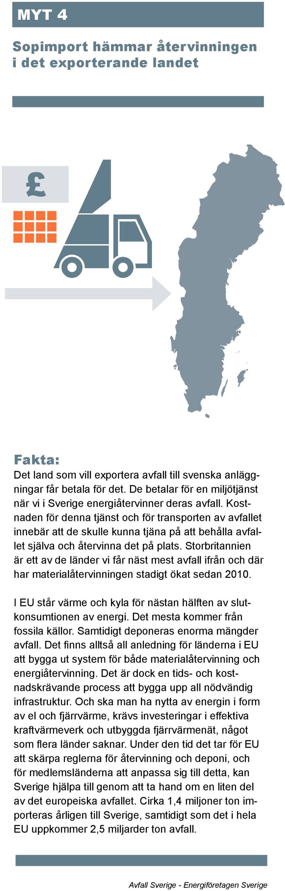 Kostnaden för denna tjänst och för transporten av avfallet innebär att de skulle kunna tjäna på att behålla avfallet själva och återvinna det på plats.