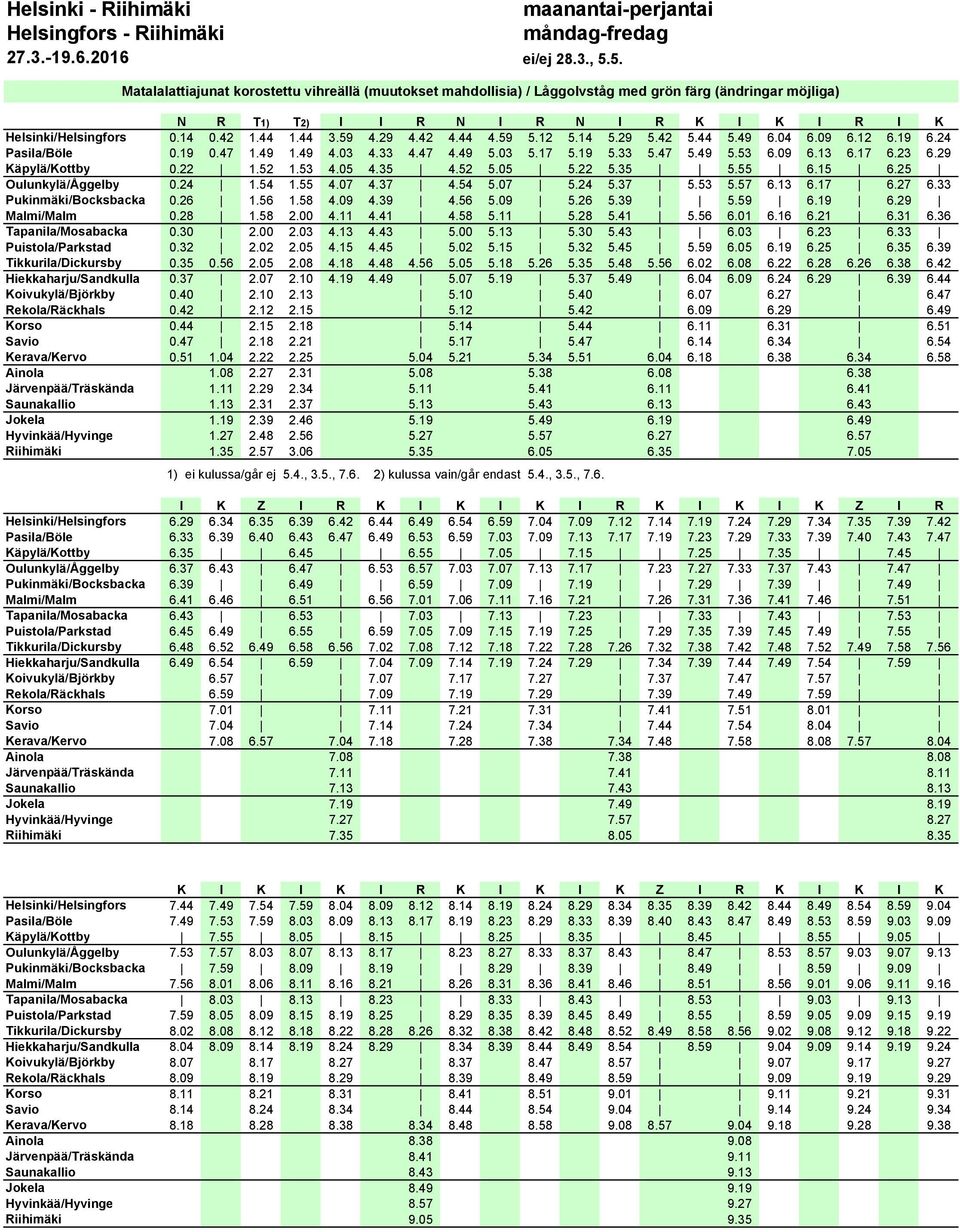 52 1.53 4.05 4.35 4.52 5.05 5.22 5.35 5.55 6.15 6.25 Oulunkylä/Åggelby 0.24 1.54 1.55 4.07 4.37 4.54 5.07 5.24 5.37 5.53 5.57 6.13 6.17 6.27 6.33 Pukinmäki/Bocksbacka 0.26 1.56 1.58 4.09 4.39 4.56 5.