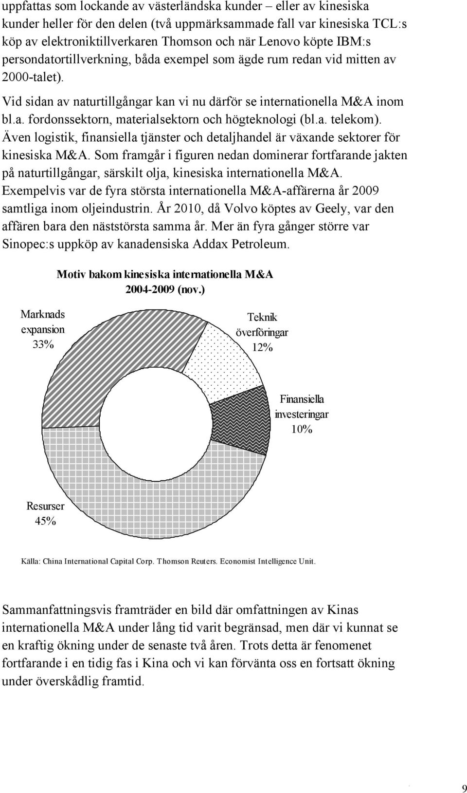 a. telekom). Även logistik, finansiella tjänster och detaljhandel är växande sektorer för kinesiska M&A.