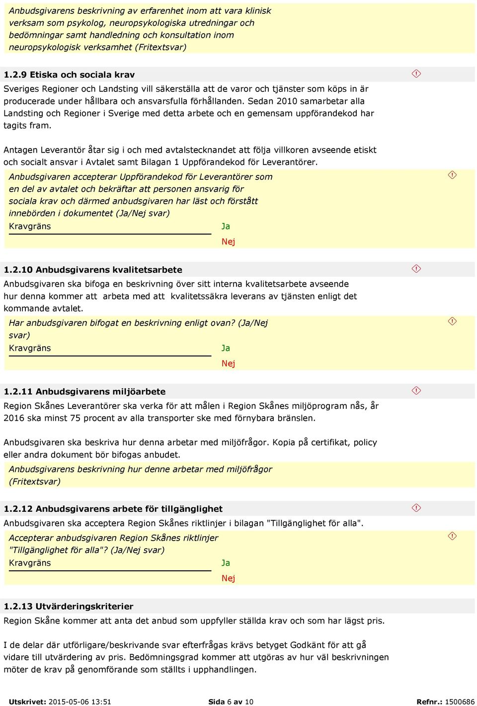 Sedan 2010 samarbetar alla Landsting och Regioner i Sverige med detta arbete och en gemensam uppförandekod har tagits fram.