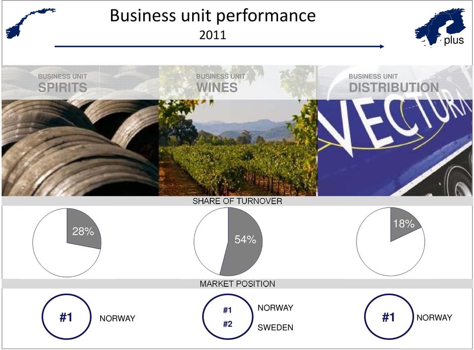 DISTRIBUTION SHARE OF TURNOVER 28% 54% 18%