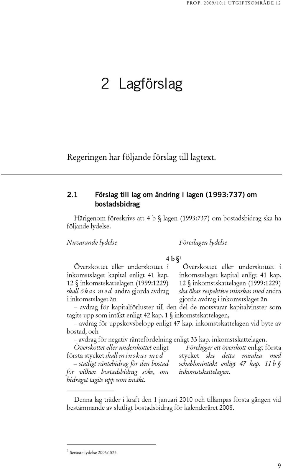 Nuvarande lydelse Föreslagen lydelse Överskottet eller underskottet i inkomstslaget kapital enligt 41 kap.
