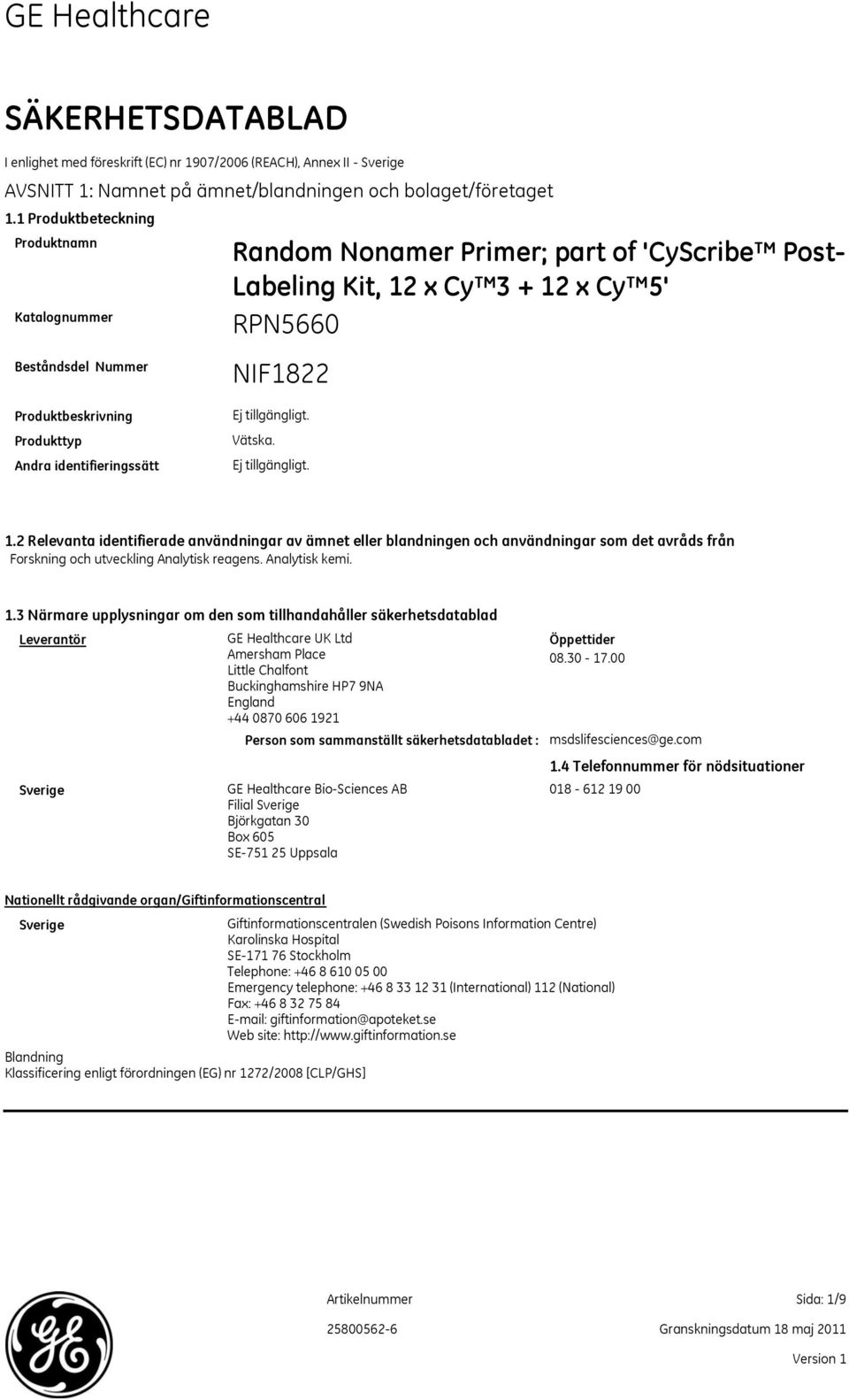 identifieringssätt Vätska. 1.