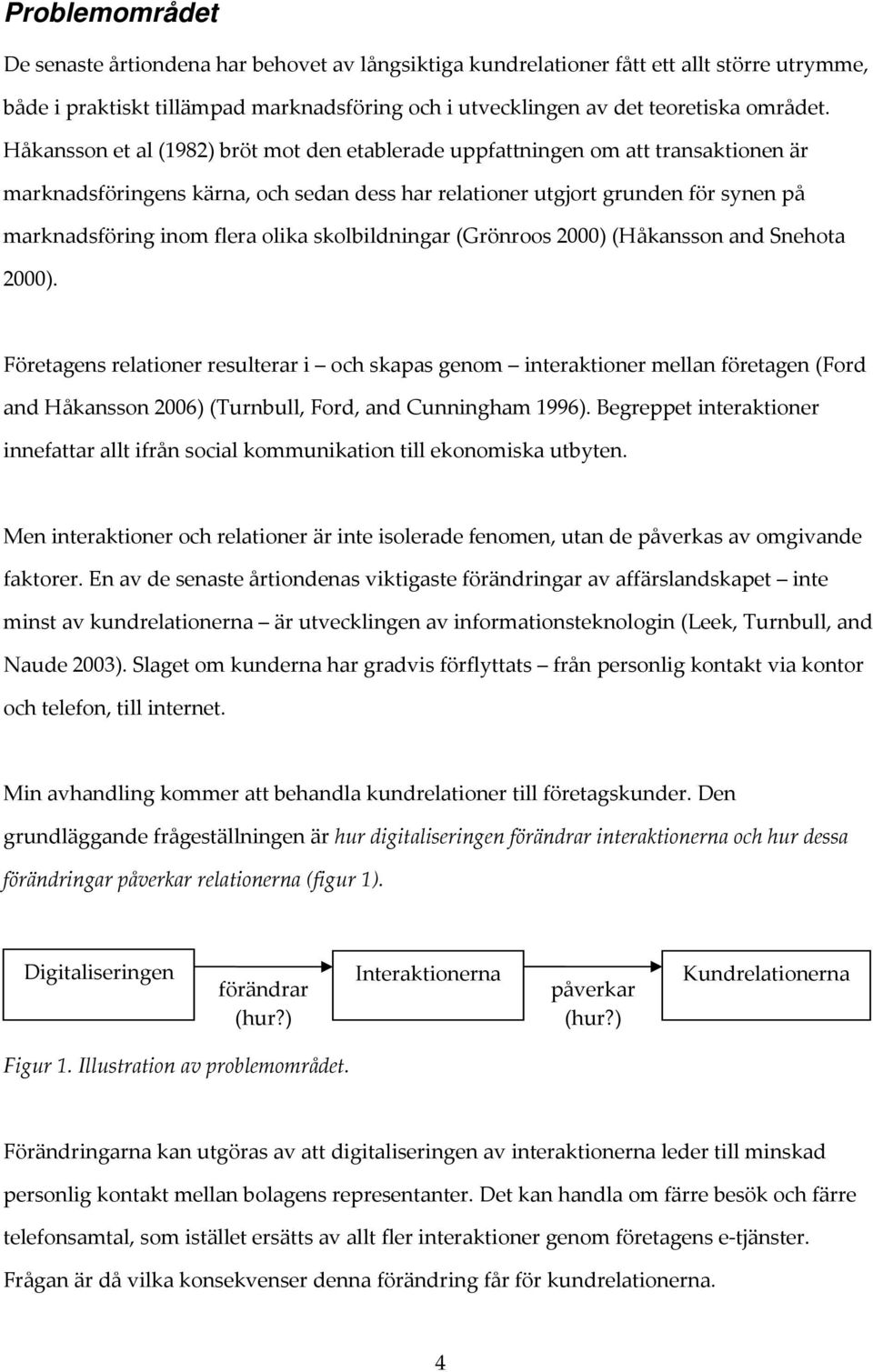 olika skolbildningar (Grönroos 2000) (Håkansson and Snehota 2000).