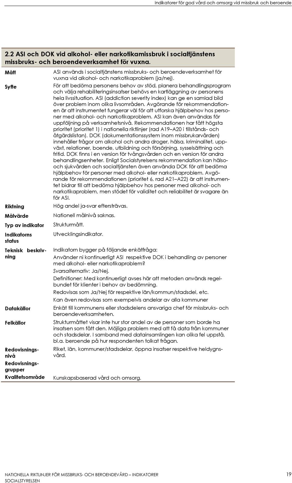 För att bedöma personens behov av stöd, planera behandlingsprogram och välja rehabiliteringsinsatser behövs en kartläggning av personens hela livssituation.