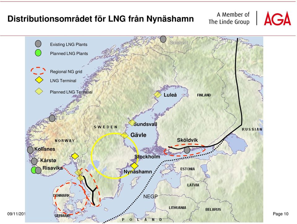 LNG Terminal Luleå TLF Sundsvall Gävle Sköldvik Kollsnes Kårstø