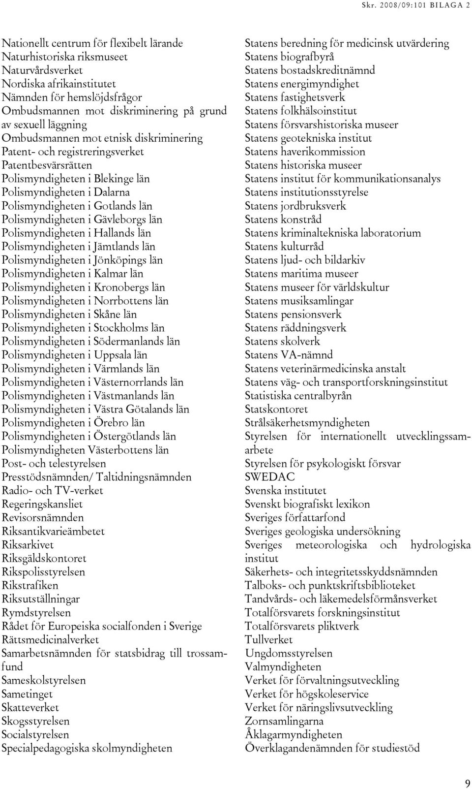 i Gävleborgs län Polismyndigheten i Hallands län Polismyndigheten i Jämtlands län Polismyndigheten i Jönköpings län Polismyndigheten i Kalmar län Polismyndigheten i Kronobergs län Polismyndigheten i