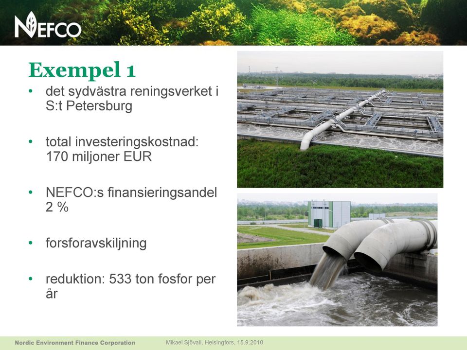 miljoner EUR NEFCO:s finansieringsandel 2 %
