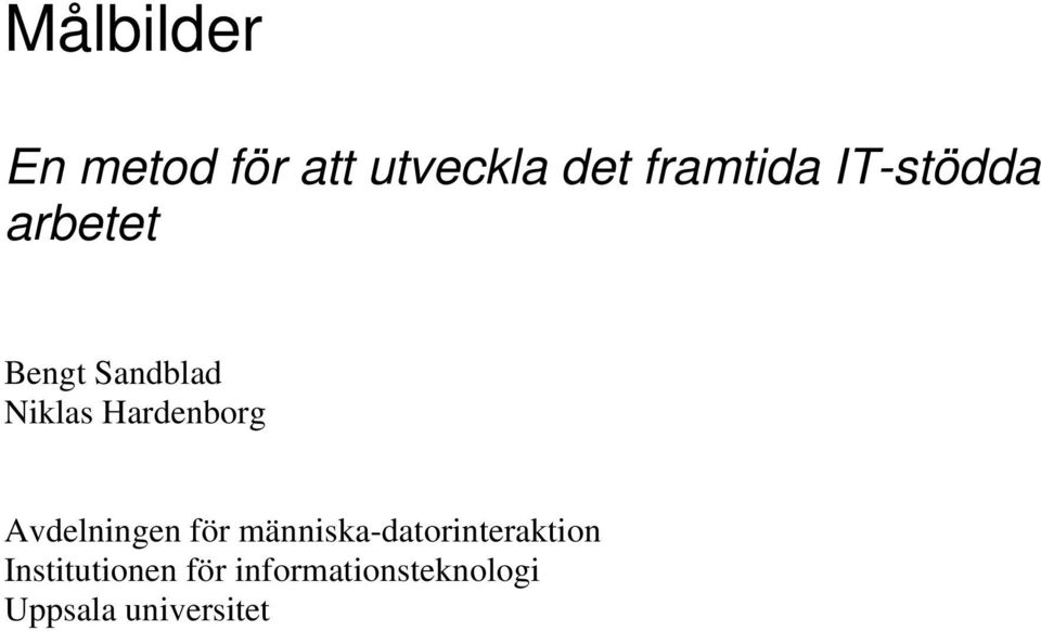 Avdelningen för människa-datorinteraktion