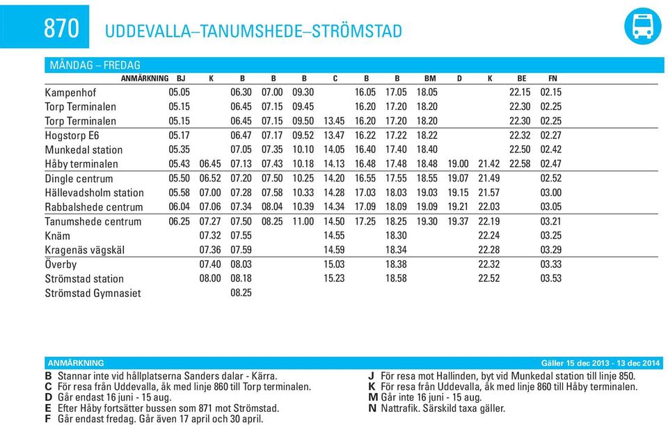 55 Hällevasholm station 05.58 07.00 07.28 07.58 10.33 14.28 17.03 18.03 Rabbalshee centrum 06.04 07.06 07.34 08.04 10.39 14.34 17.09 18.09 Tanumshee centrum 06.25 07.27 07.50 08.25 11.00 14.50 17.