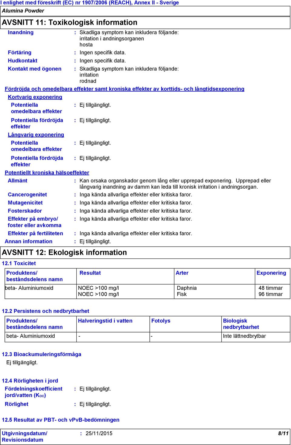 Ingen specifik data.