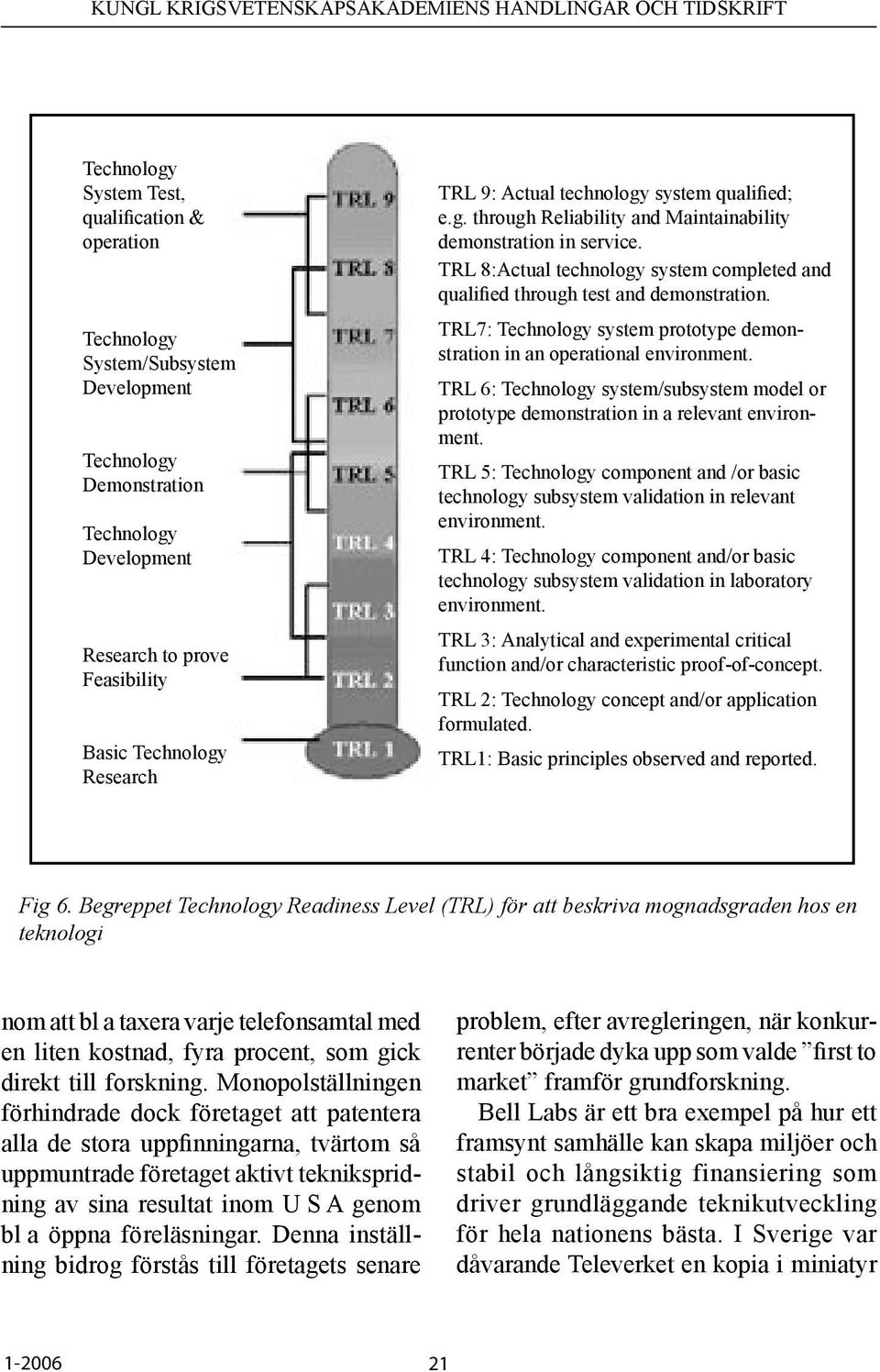 TRL7: Technology system prototype demonstration in an operational environment. TRL 6: Technology system/subsystem model or prototype demonstration in a relevant environment.