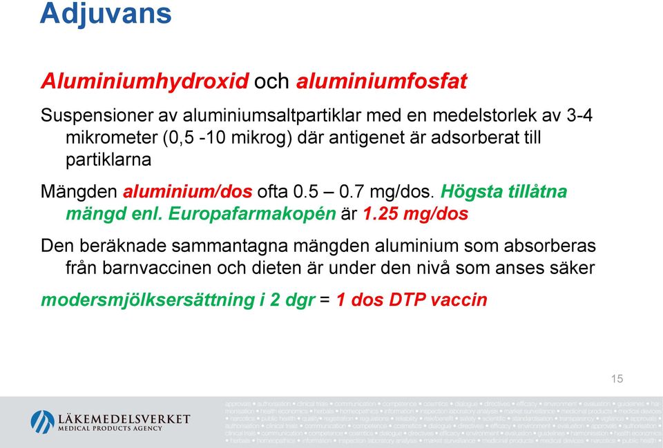 Högsta tillåtna mängd enl. Europafarmakopén är 1.