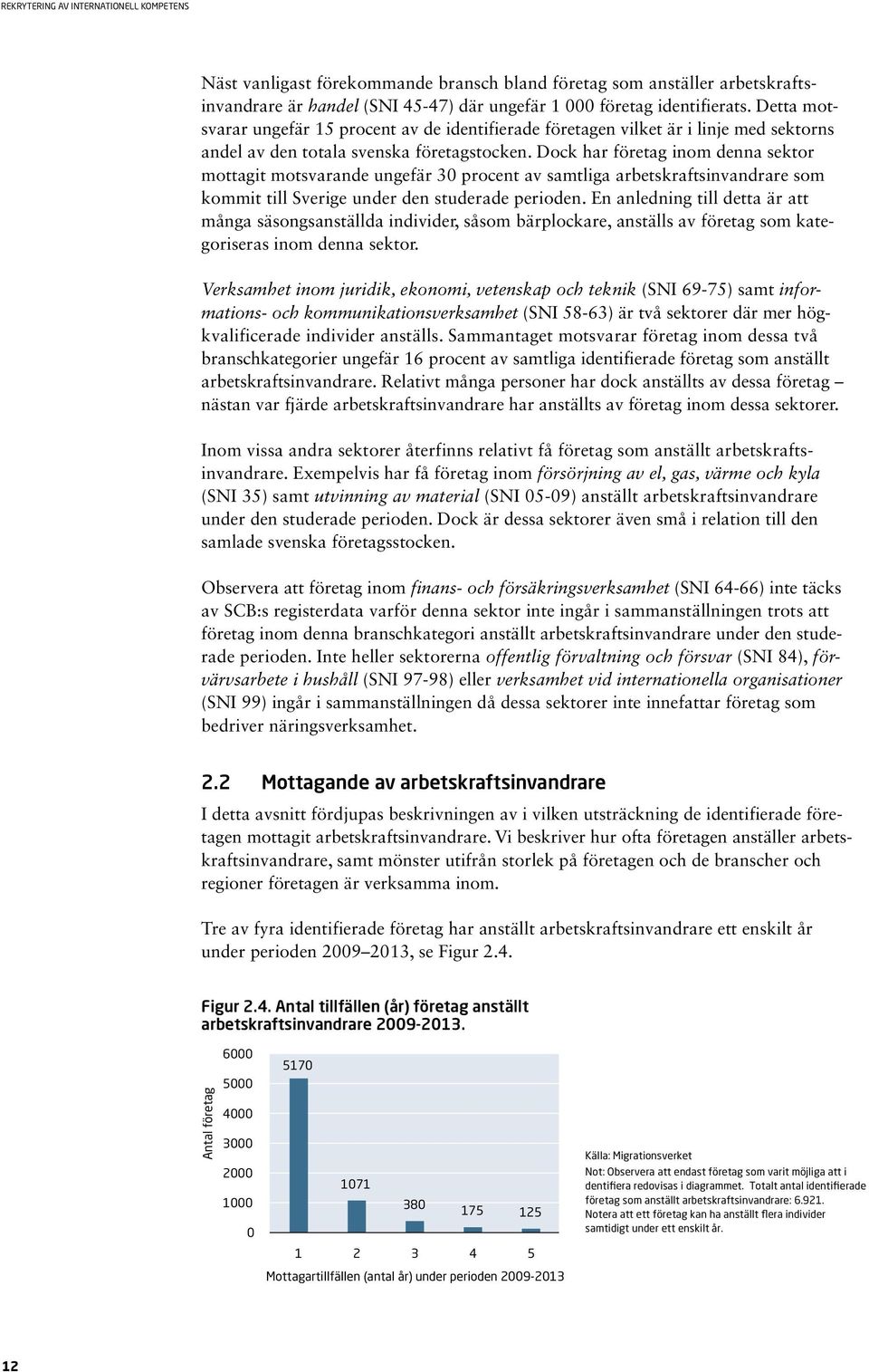 Dock har företag inom denna sektor mottagit motsvarande ungefär 30 procent av samtliga arbetskraftsinvandrare som kommit till Sverige under den studerade perioden.