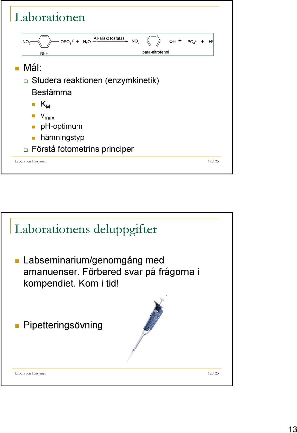 hämningstyp Förstå fotometrins principer Laborationens deluppgifter