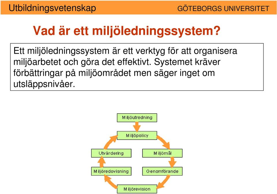 organisera miljöarbetet och göra det effektivt.