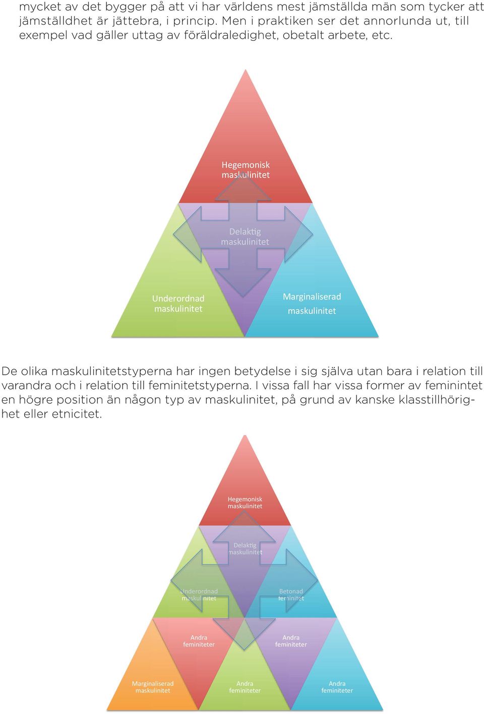 De olika maskulinitetstyperna har ingen betydelse i sig själva utan bara i relation till varandra och i relation till
