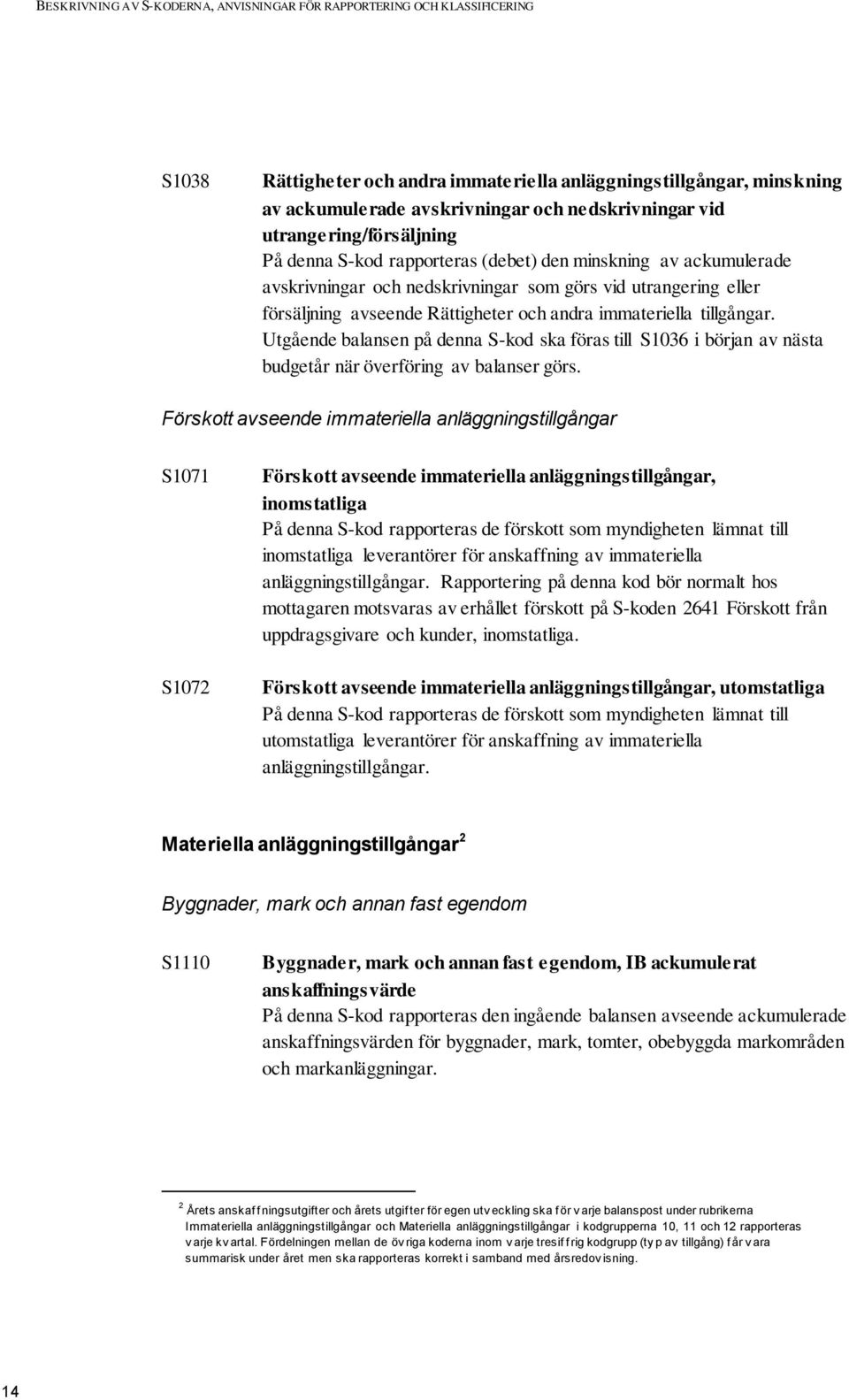 Utgående balansen på denna S-kod ska föras till S1036 i början av nästa budgetår när överföring av balanser görs.