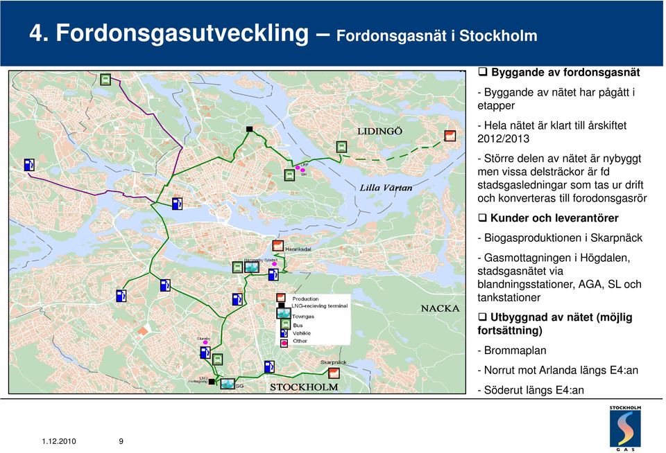 till forodonsgasrör Kunder och leverantörer - Biogasproduktionen i Skarpnäck - Gasmottagningen i Högdalen, stadsgasnätet via