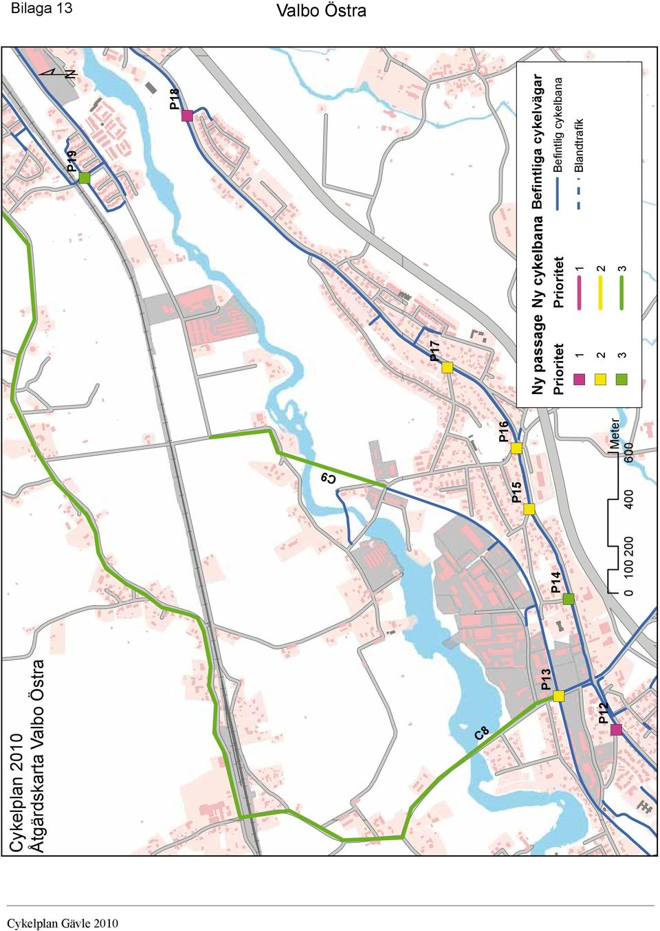 400 600 P17 Ny passage 1 2 3 Ny cykelbana 1 2 3 ¹ P19