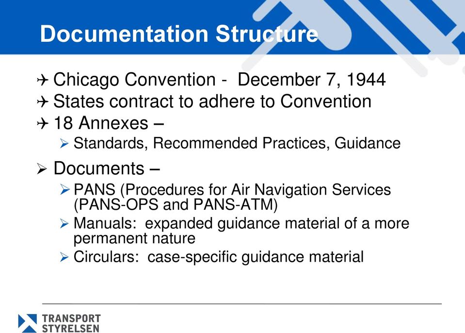 PANS (Procedures for Air Navigation Services (PANS-OPS and PANS-ATM) Manuals: