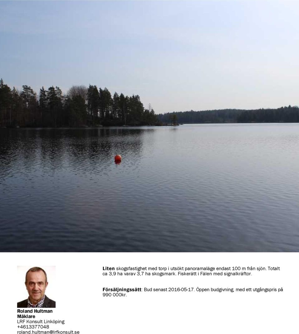 Försäljningssätt: Bud senast 2016-05-17.