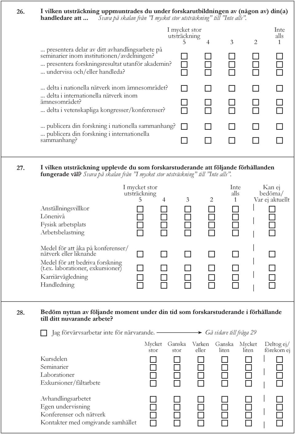 ... delta i nationella nätverk inom ämnesområdet?... delta i internationella nätverk inom ämnesområdet?... delta i vetenskapliga kongresser/konferenser?