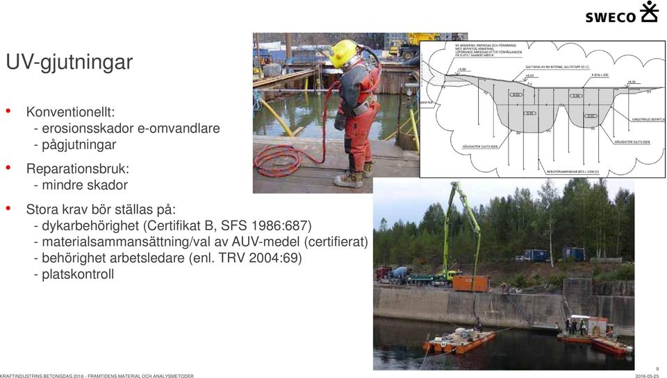 dykarbehörighet (Certifikat B, SFS 1986:687) - materialsammansättning/val